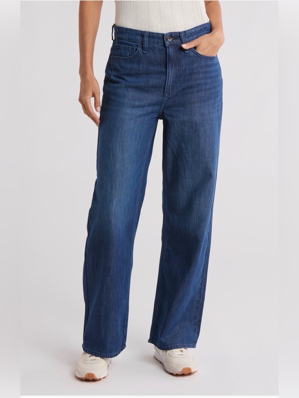 rag & bone Dark Blue Wide-Leg Mid Rise Jeans 28 Lori